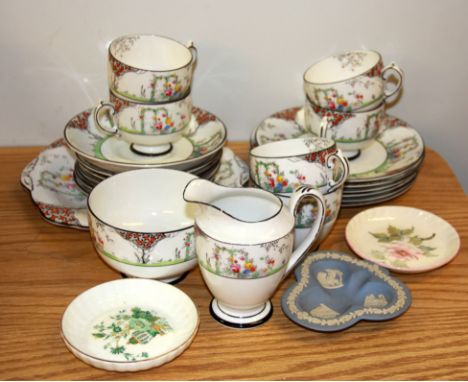 A Jackson and Gosling Art Deco tea service and other items.