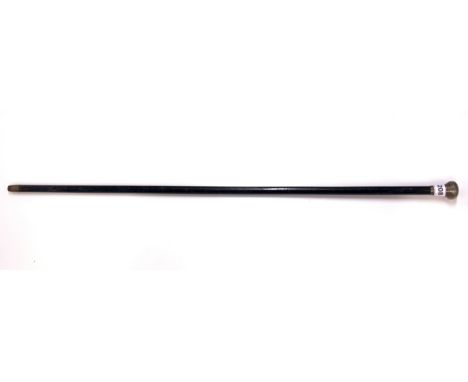 A hallmarked silver handled walking stick, L. 92cm.