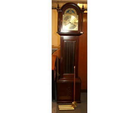 A Contemporary mahogany moonphase longcase clock, H. 187cm.