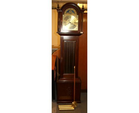 A Contemporary mahogany moonphase longcase clock, H. 187cm.