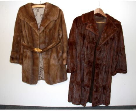 Two vintage mink coats.