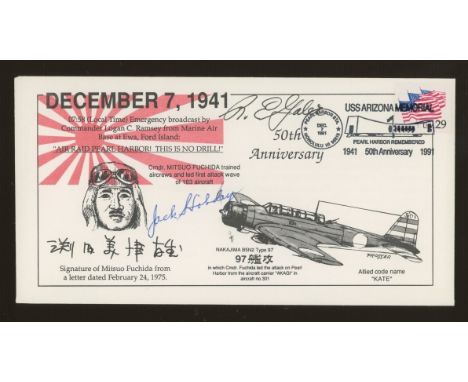 1991 Pearl Harbor cover signed by Jack Hobday &amp; Major Robert Edward Galer. Unaddressed, fine.