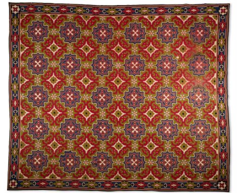 A FRENCH HAND-STITCHED NEEDLEWORK CARPET IN GOTHIC REVIVAL TASTE  Approximately 329 x 286cm   Saleroom Notice: Please note th