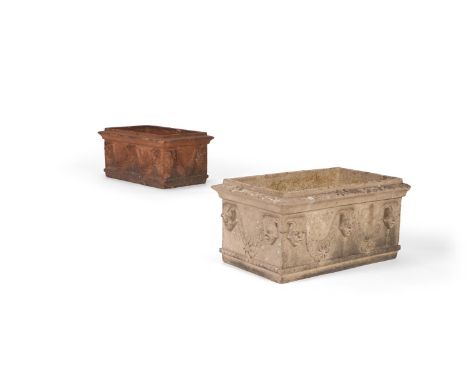 A MATCHED PAIR OF GARDEN PLANTERS  EARLY 20TH CENTURY, POSSIBLY COMPTON POTTERY  One in terracotta colourway, the other to si
