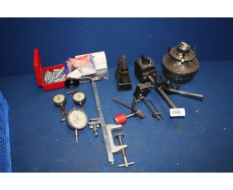 Three Engineer's dial Gauges measuring in imperial down to 1/1000th of an inch, two ''The Capstan'', British made and one by 