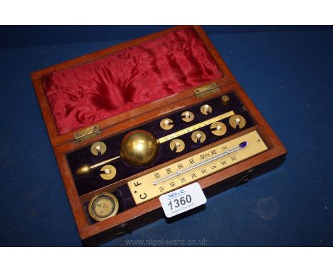 A Sykes hydrometer, A. Casartelli Liverpool in original box complete with weights.