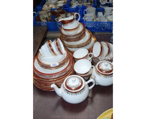 A bone china Duchess "Winchester" Dinner and Tea service including eight tea cups, eleven saucers, two teapots, sixteen dinne