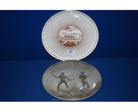 A Coalport Commemorative Plate for the 150th Anniversary of the Oxford/Cambridge Boat Race together with a Doulton Plate with