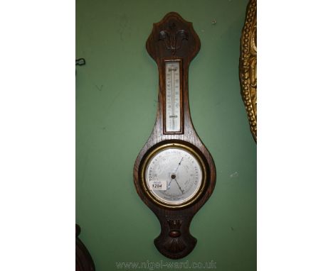 A Banjo aneroid Barometer/thermometer