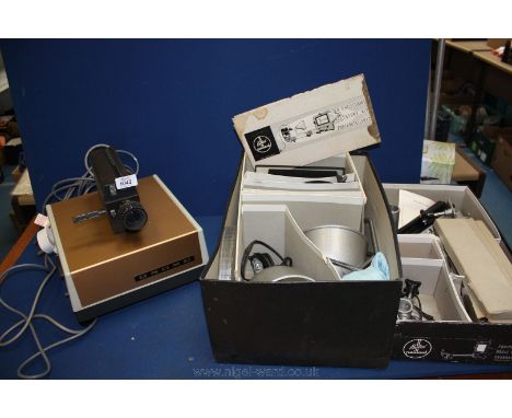 A Gnome 7108 Slide Projector and a Bole & Pailard 8mm accessory kit, etc.