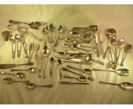 Approx. 1.5kg of silver plated, EPNS and white metal flatware.