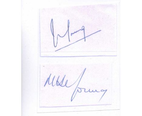 Two signatures of The Few. Squadron Leader John Reginald Cass Young AFC 249 & Squadron Leader Michael Hugh Young DFC 264. Ace