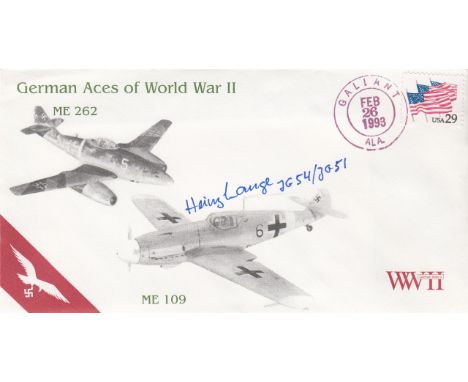 Heinz Lang KC Luftwaffe ace flew 628 combat missions and was credited with 70 aerial victories, all but one on the Eastern Fr