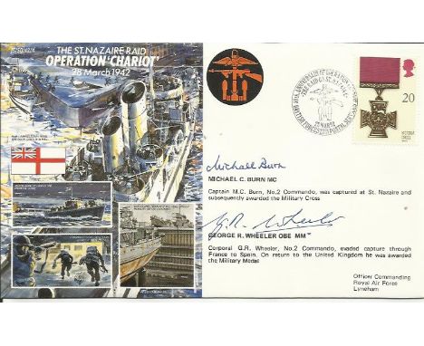 JS/50/42/4c-Operation Chariot The St Nazaire Raid 1942. Flown by Hercules. Signed Capt. C Burn MC, 2 Commando captured & POW 