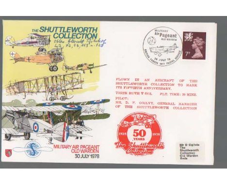 Oberleutnant Albrecht Bischof signed RAF AD39 Shuttleworth collection cover. Variant by Hans Rossbach. No 11 of 15. Born 7-5-