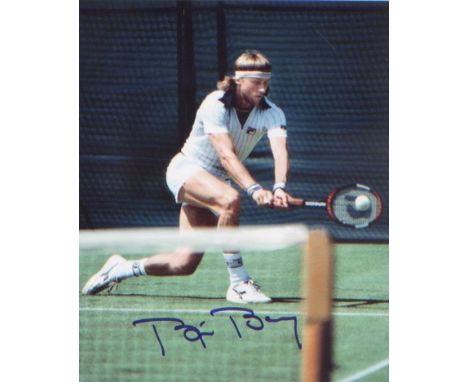 Bjorn Borg. 10x8” picture playing at Wimbledon. Excellent. Est £20-25