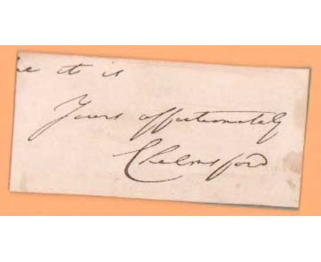 Frederic Thesiger Chelmsford signature piece. (31 May 1827-9 April 1905) was a British Army officer best known for his comman