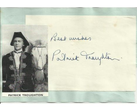 Patrick Troughton Dr Who Small page taken from an autograph book with inset photo, bearing the undedicated autograph of Patri
