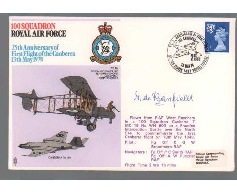Baron Gottfried Von Banfield signed RAF25 25th anniversary of first flight of the Canberra cover. Variant by Hans Rossbach. N