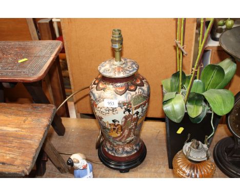 An Oriental table lamp