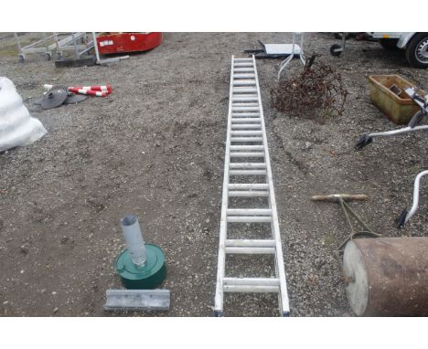 An aluminium extending ladder, measuring approximately 4.4m when closed