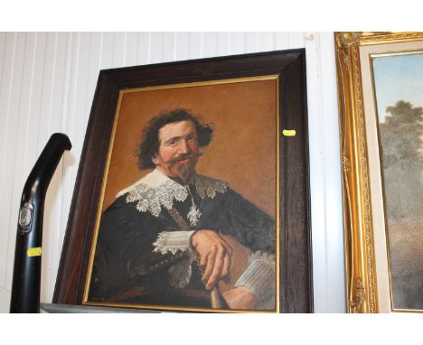 W Bunch, oil on board portrait study contained in oak frame