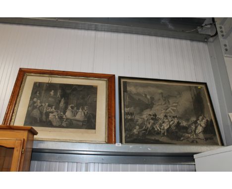 A black and white print 'The Death Of Major Pearson' engraved by James Heath and painted by John Singleton Copley together wi