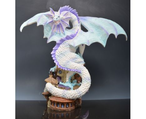 Enchantica Group, Leviathan, 23cm and two other cast resin dragon groups, together with Land of the Dragons model, Lakes Drag