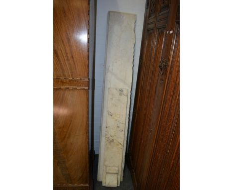 Marble mantel shelf, length 169cm and a single upright.