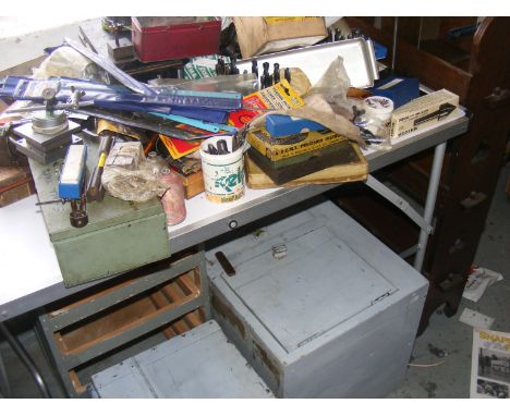 A quantity of tools and tool boxes to include drill bits and engineering items