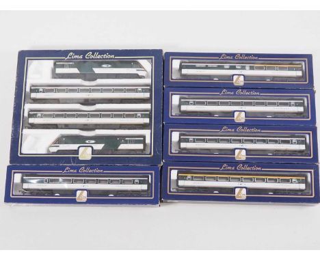 A LIMA OO gauge HST lot comprising an HST 4-car pack and various coaches to allow a complete 7 car formation of TGS, TSx4, TR