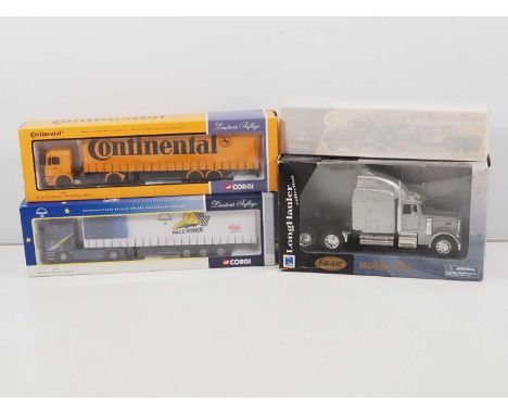 A pair of CORGI 1:50 scale articulated lorries together with another from the CORGI CLASSICS range (still in original tissue)