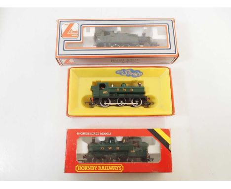A group of OO gauge small steam tank locomotives by HORNBY and LIMA in GWR green livery - G in G boxes (3)
