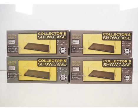 A group of clear perspex display cases designed for 1:24 scale diecast cars, as new in original boxes - VG/E in VG boxes (4)