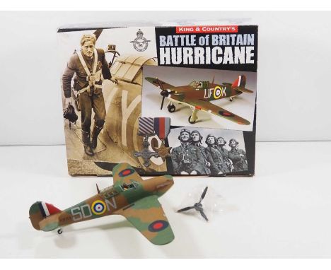 A KING AND COUNTRY'S 1:35 / 60mm scale cast resin RAF07-01 Battle of Britain Hurricane airplane model in RAF livery, appears 