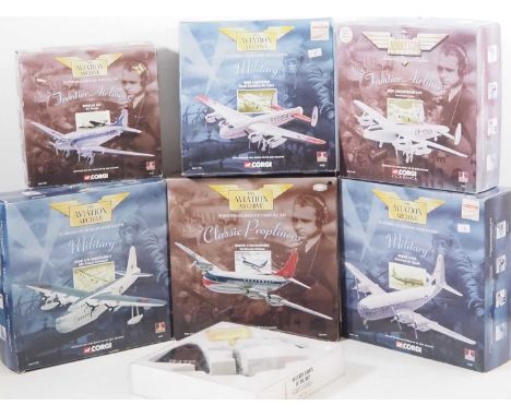 A group of 1:144 scale diecast aircraft by CORGI AVIATION ARCHIVE together with another ATLAS example - VG in G boxes (7)
