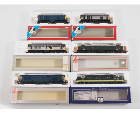 A mixed group of LIMA OO gauge diesel locomotives comprising classes 20, 31, 40, 50 and 55, in various BR liveries - VG in VG