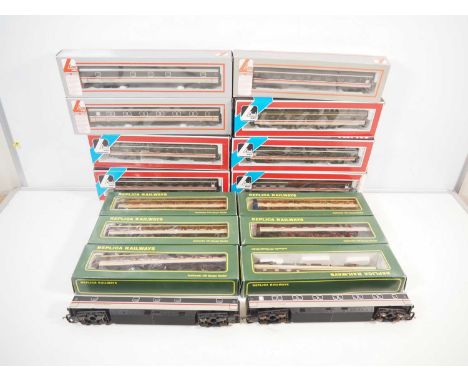 A group of OO gauge Mark 1,2 and 3 passenger coaches by REPLICA and LIMA, all in BR Intercity livery - VG in G/VG boxes where