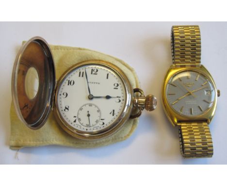 A Gentleman’s Longines Conquest Automatic Wristwatch the silvered textured dial with hourly applied baton markers, sweep seco