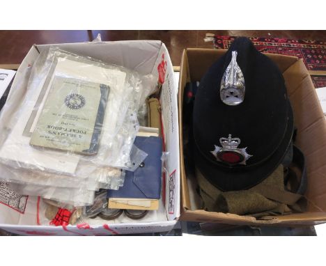 A Collection of mixed military related ephemera and items including Tanzania 1978-79 medal and ribbon, two pairs of handcuffs