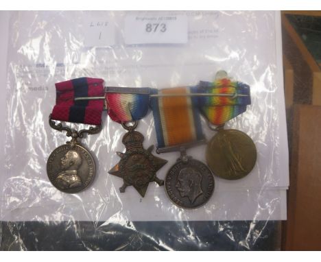 Four: DISTINGUISHED CONDUCT MEDAL G.V.R. (2346 L.Cpl. R. Ward. 2D./Gds), 1914 STAR with Aug-Nov clasp (2346 Pte. R. Ward. 2D/