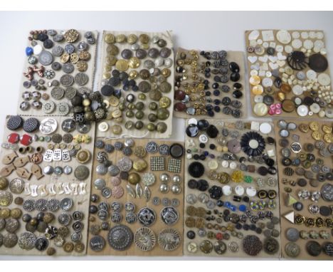 A Collection of buttons collected over a forty year period including French enamel, several Victorian sets of 4-6 eight cards
