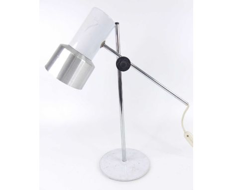 Peter Nelson (1928-2009) for Prova - a 1970s Italian desk lamp, stainless steel, spun aluminium and white enamel painted, wit