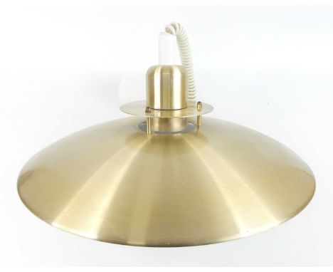 A 1970s Belid gilt brushed and painted aluminium hanging ceiling light, of stepped and domed form, with curved lower supporti