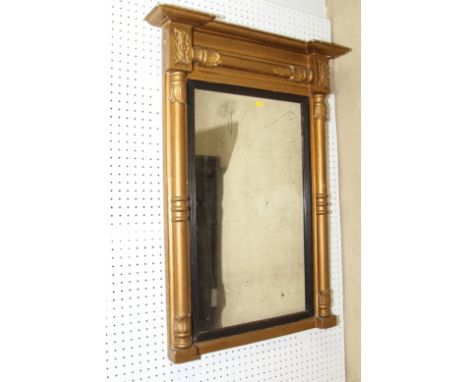 A 19th century gilt framed overmantel mirror, 23 3/4" x 13 1/2"