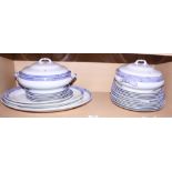 A Losol ware blue and white 'Cameo' pattern part dinner service