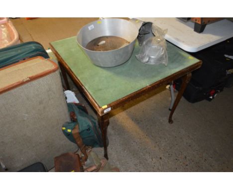 A folding card table
