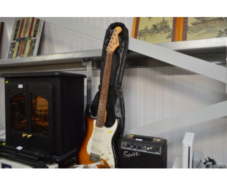 A guitar and amplifier 