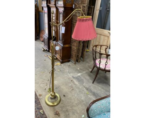 A Victorian style telescopic brass standard lamp
