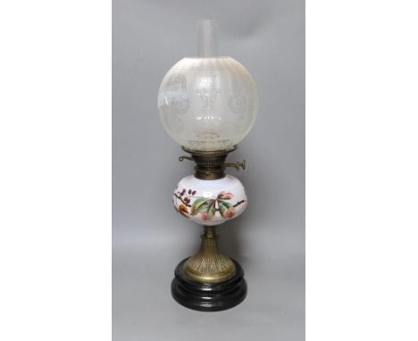 A Victorian oil lamp, total height 58.5cm